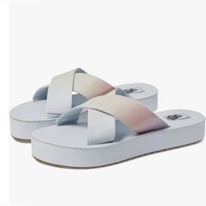 Vans Womens ombre multi Cross Strap Mega Platform slip on Sandal size 9 brandnew